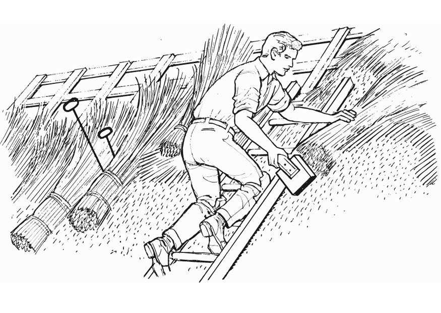 toit de chaume Coloriage toit de chaume