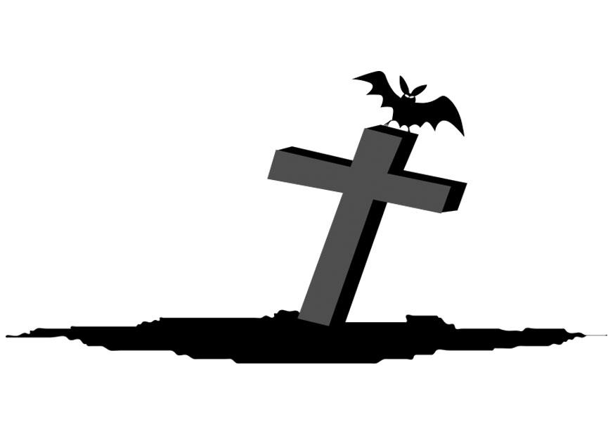 tombe avec chauve-souris Coloriage tombe avec chauve-souris