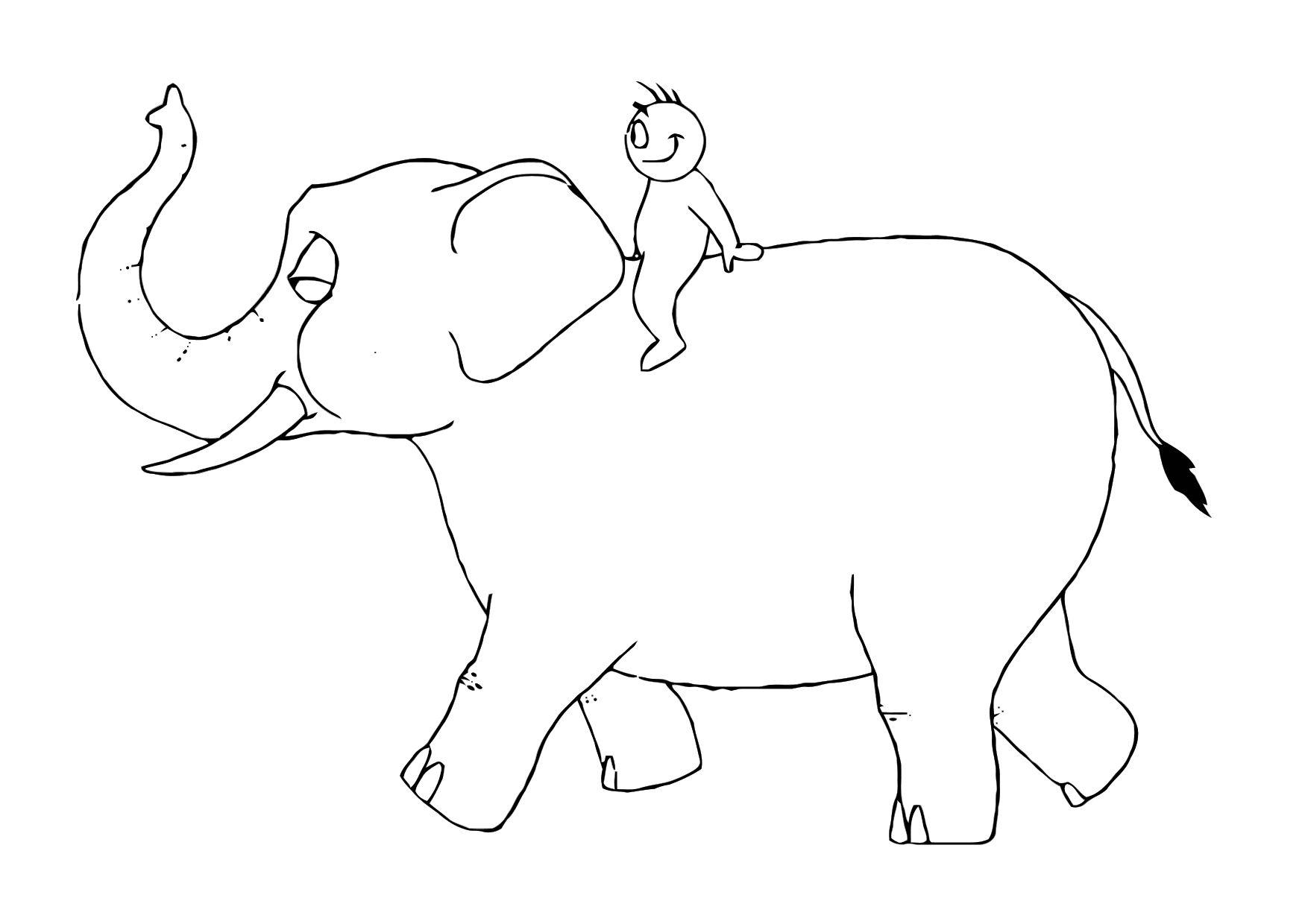 07b. tour en A©lA©phant Coloriage 07b. tour en A©lA©phant