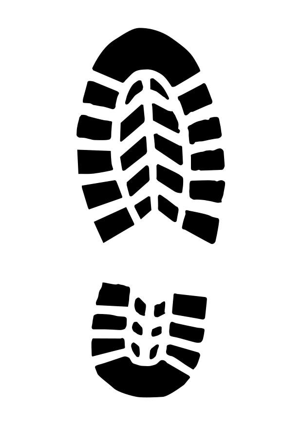 trace de chaussure Coloriage trace de chaussure