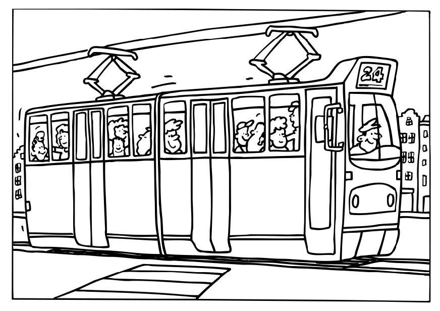 tram Coloriage tram