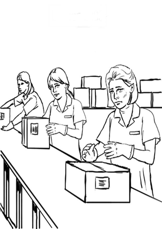 travail A la chaA®ne Coloriage travail A la chaA®ne
