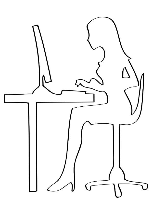 travail de bureau Coloriage travail de bureau