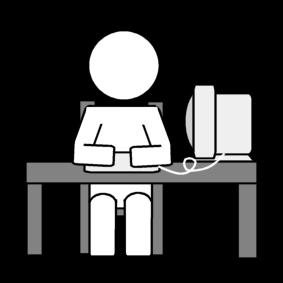 Coloriage travailler sur ordinateur