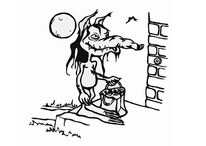 Coloriage trick or treat - monstre