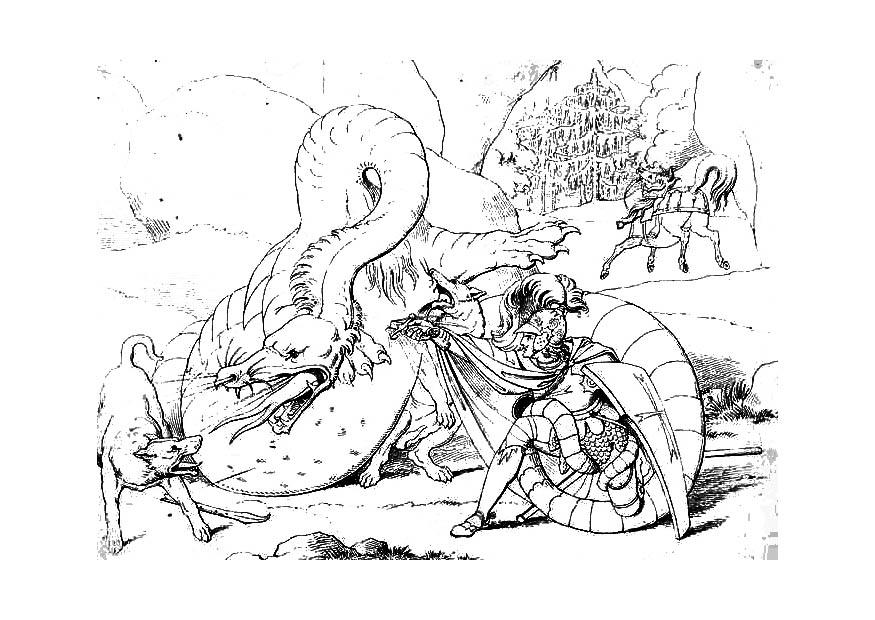 tueur de dragon Coloriage tueur de dragon