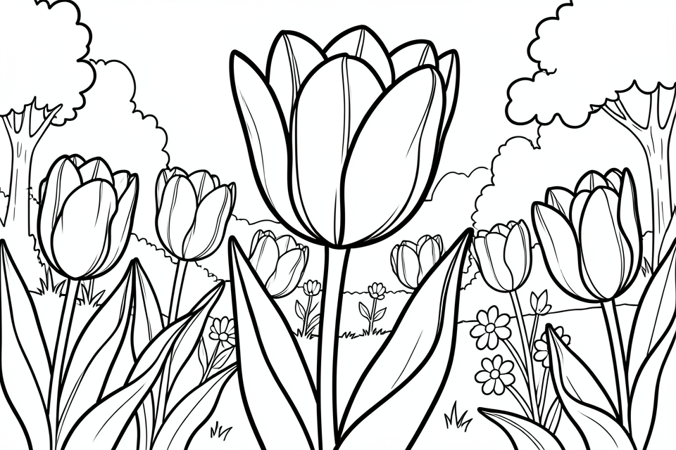 tulipes Coloriage tulipes