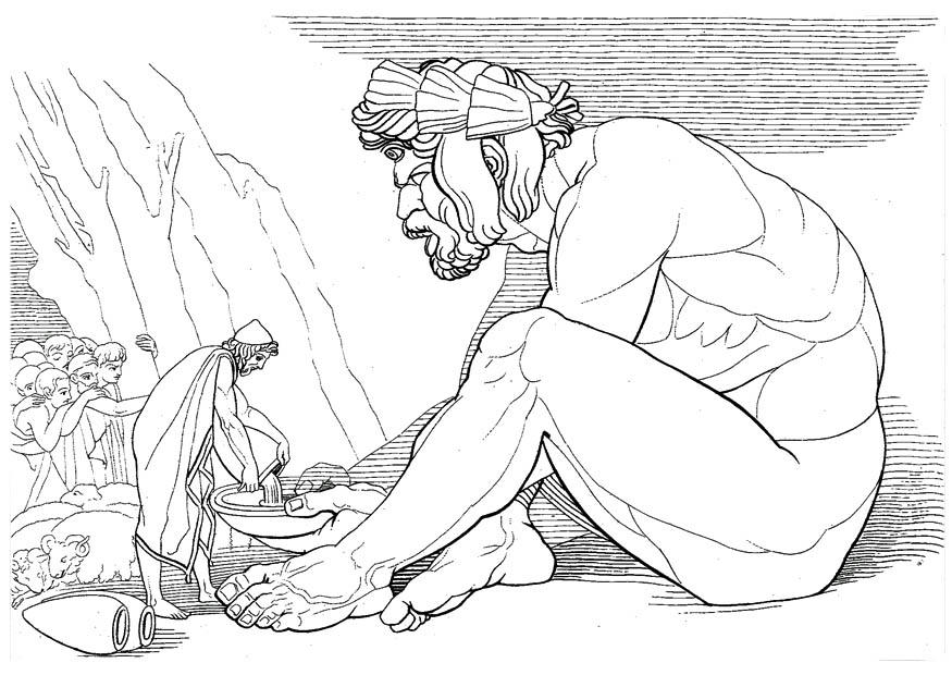 ulysse et le cyclope polyphA¨me Coloriage ulysse et le cyclope polyphA¨me