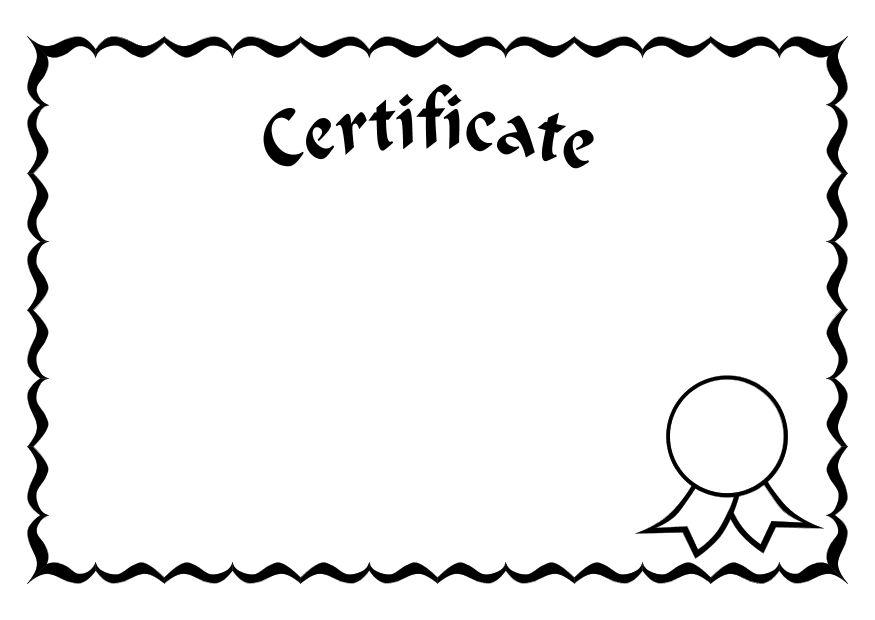 un certificat Coloriage un certificat