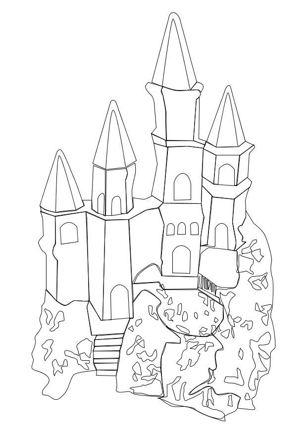 un chateau Coloriage un chateau