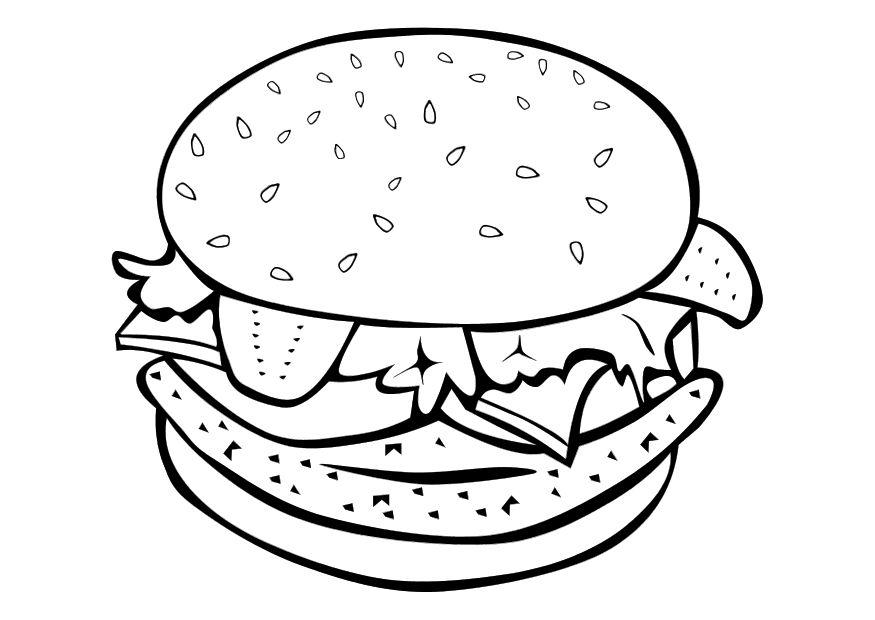 un hamburger Coloriage un hamburger