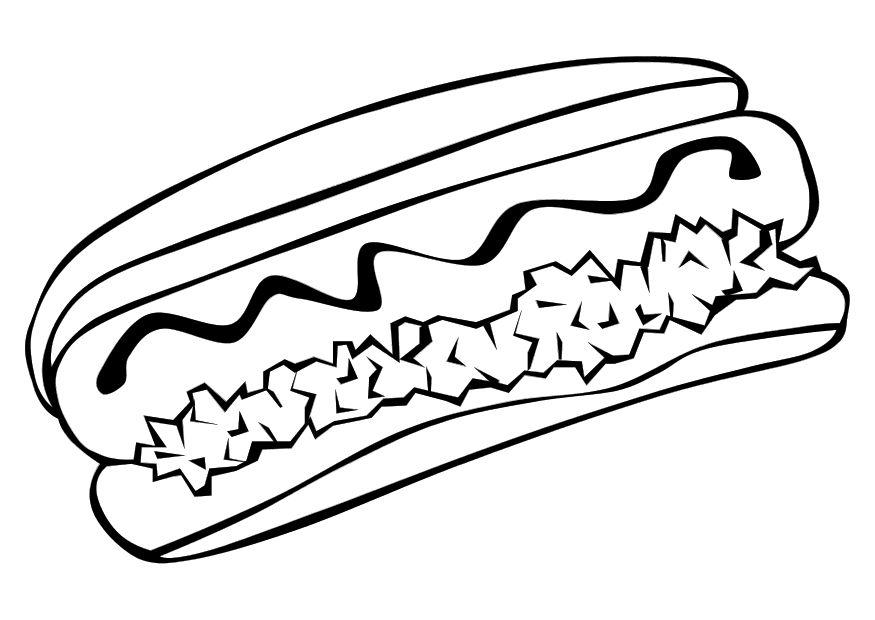 un hot-dog Coloriage un hot-dog