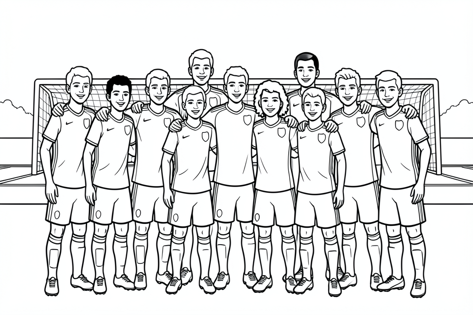 Coloriage une A©quipe de football 