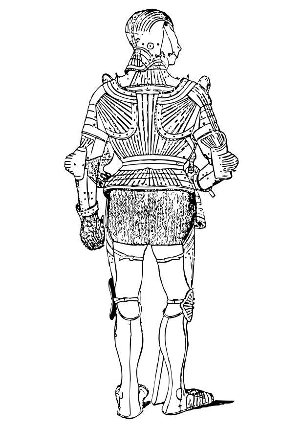 une armure vue de derriA¨re Coloriage une armure vue de derriA¨re
