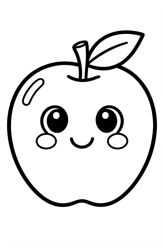 une pomme joyeuse Coloriage une pomme joyeuse