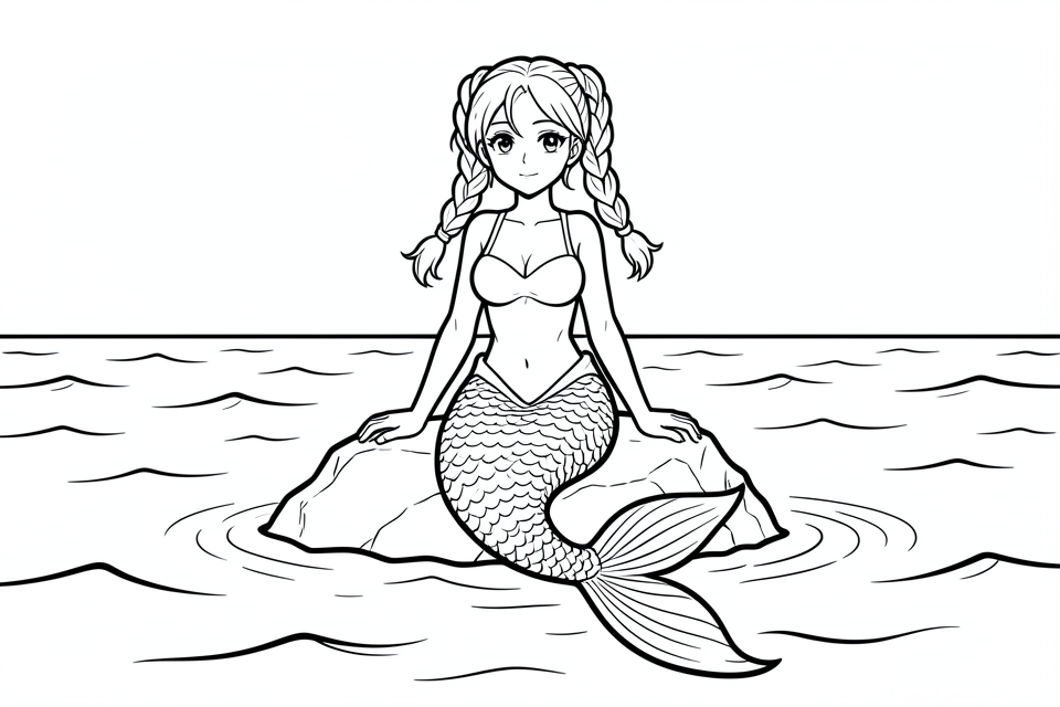 une sirA¨ne Coloriage une sirA¨ne