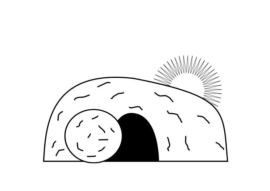 une tombe vide Coloriage une tombe vide