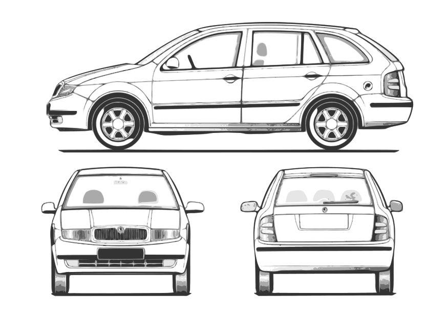 une voiture fabia Coloriage une voiture fabia