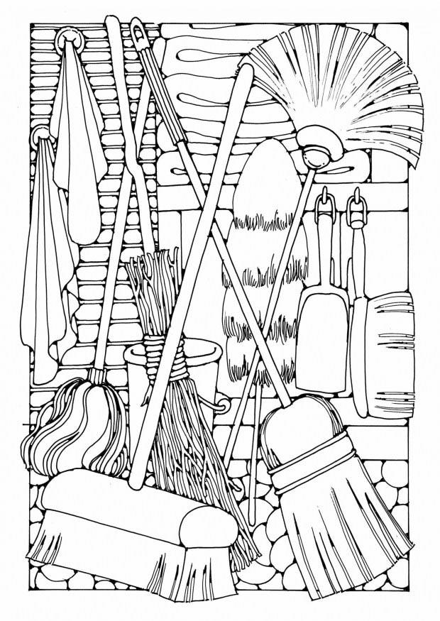 ustensiles de nettoyage Coloriage ustensiles de nettoyage