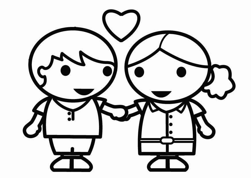 valentin amoureux Coloriage valentin amoureux