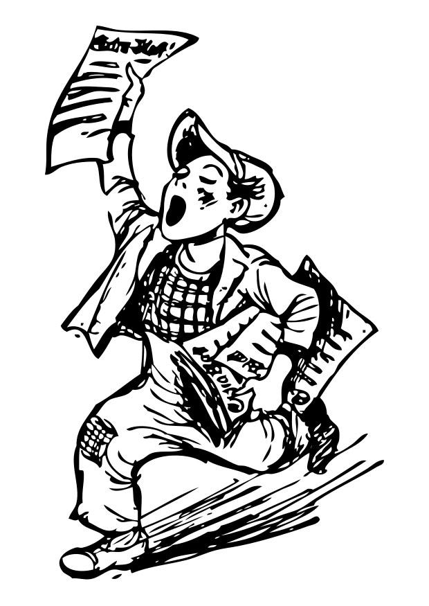 vendeur de journaux Coloriage vendeur de journaux