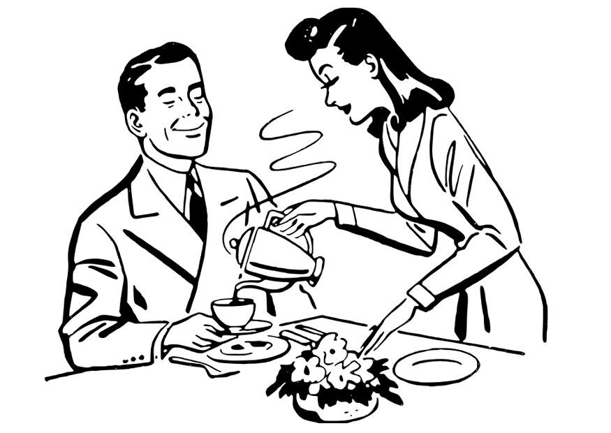 verser le cafA© Coloriage verser le cafA©