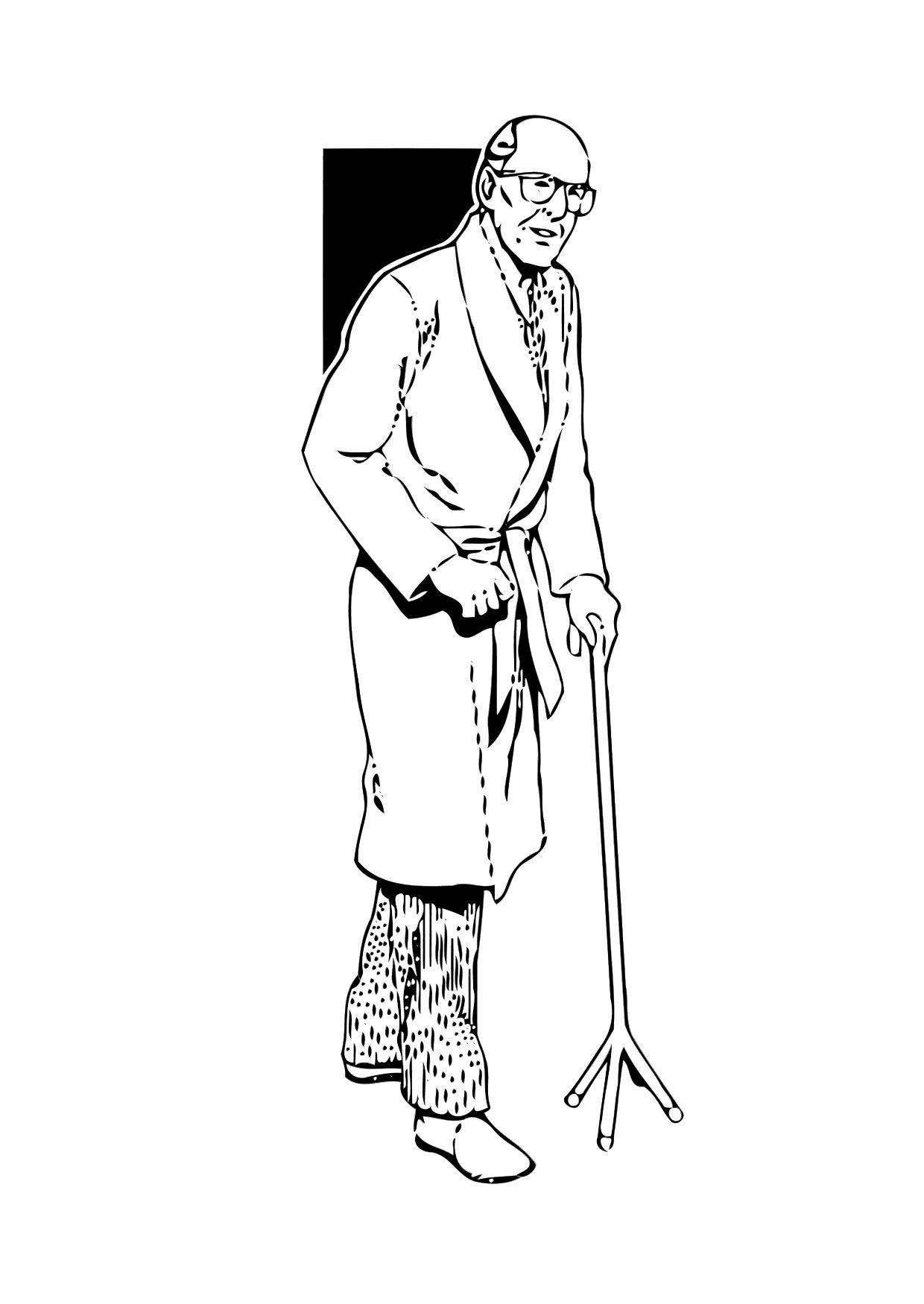 vieil homme Coloriage vieil homme