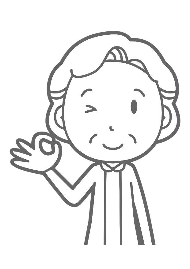 vieille femme Coloriage vieille femme