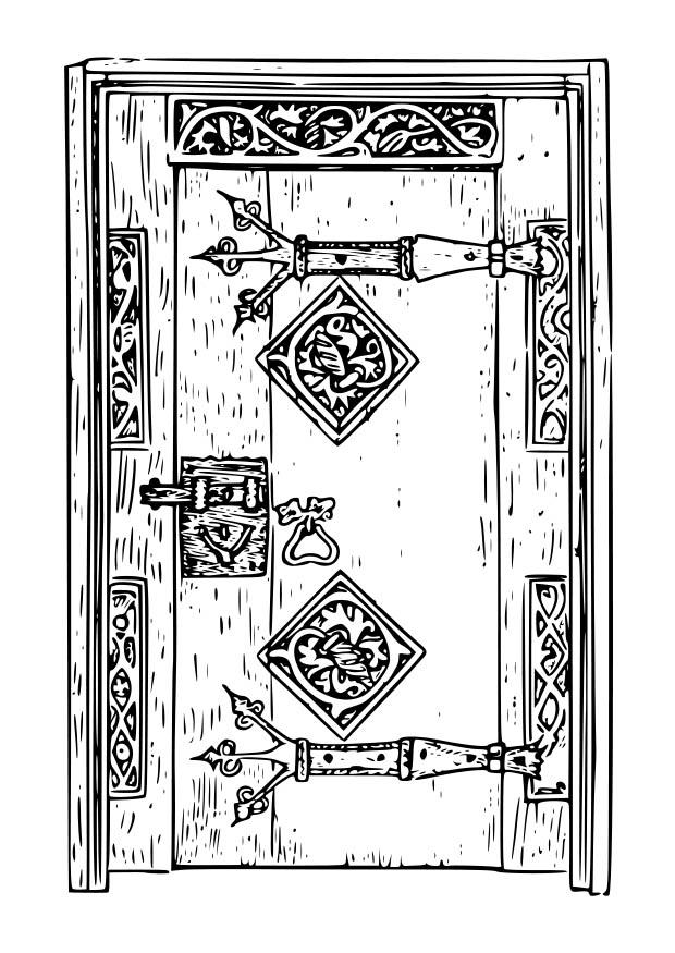 vieille porte Coloriage vieille porte