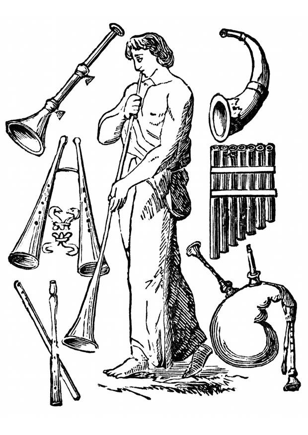 vieux instruments Coloriage vieux instruments