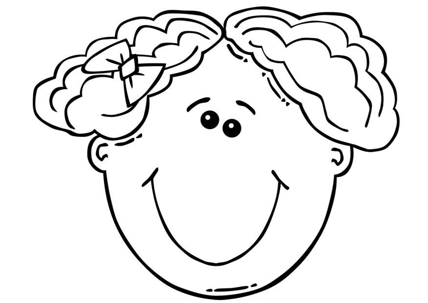 visage de fille Coloriage visage de fille