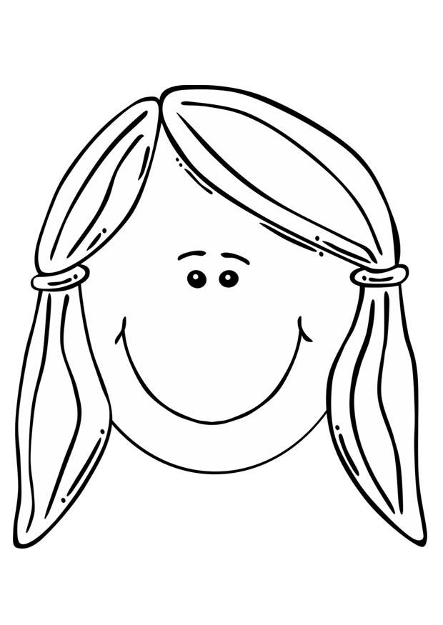 visage de fille Coloriage visage de fille