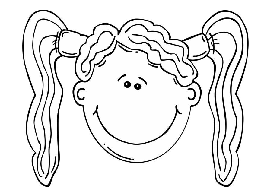 visage de fille Coloriage visage de fille