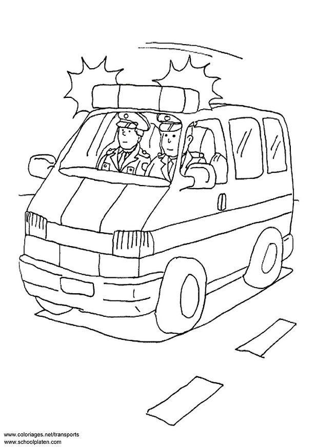 voiture de police Coloriage voiture de police