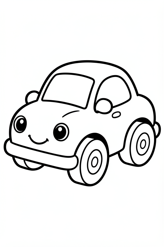 voiture joyeuse Coloriage voiture joyeuse