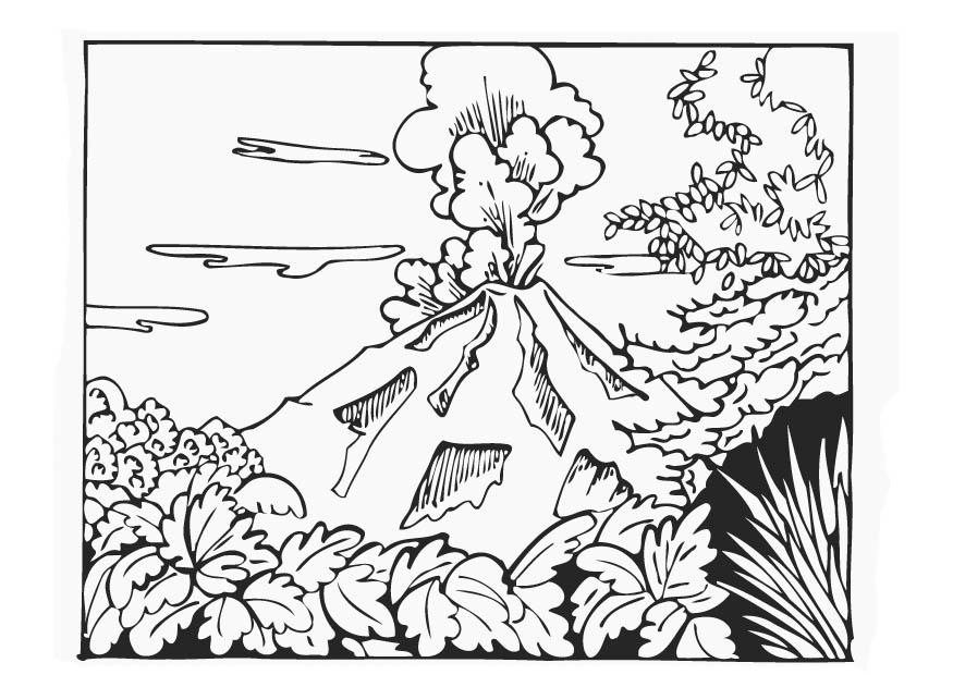 volcan Coloriage volcan