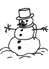 Coloriage bonhomme de neige