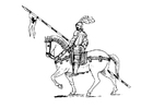 Coloriage chevalier Ã  cheval