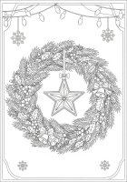Coloriage couronne de noÃ«l avec Ã©toile