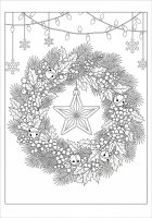 Coloriage couronne de noÃ«l avec des cloches
