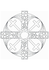 Coloriage croix mandala