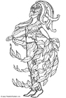 Coloriage déguisement oiseau