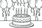 Coloriage gâteau d'anniversaire
