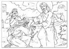 Coloriage jésus guérit