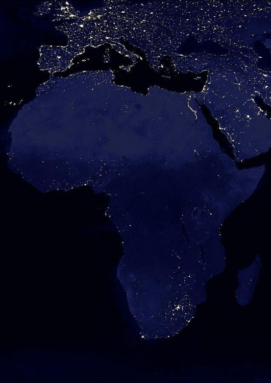 Photo la terre de nuit - zones urbaines d'Afrique