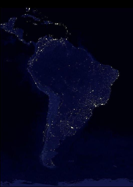 la terre de nuit - zones urbaines d'AmÃ©rique du sud